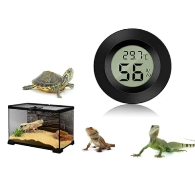 Afbeelding van Reptiel LCD, temperatuurmeter voor LCD Hygrometer Mini Hagedis Box [zwart]