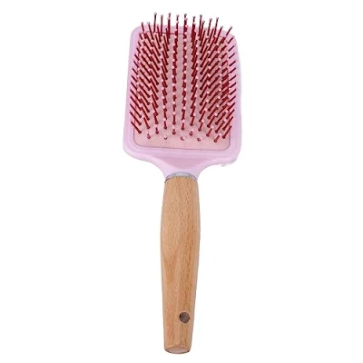 Afbeelding van CAISHA Haarborstel Trekvrije Ontwarrende Borstel Klein Met Houten Handvat Voor Alle Haartypes K101