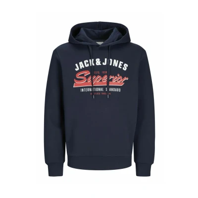 Afbeelding van Jack &amp; Jones LOGO Hoodie, Heren, Maat: Large, Dunkelblau