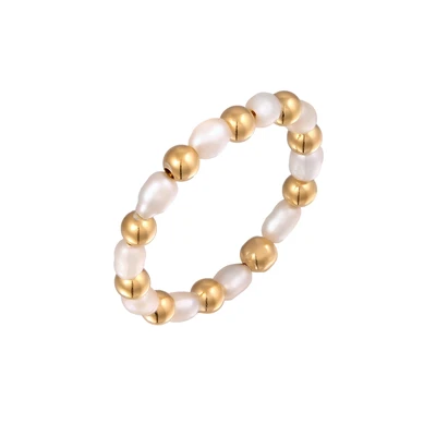 Afbeelding van ELLI Ring goud / parelwit