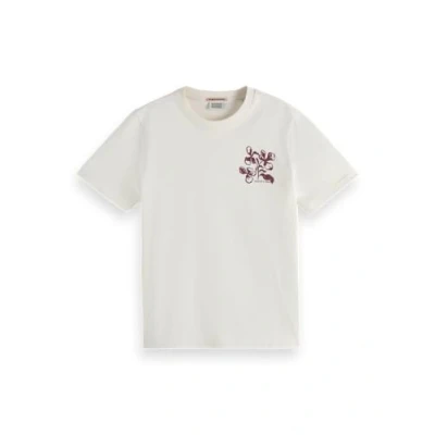 Afbeelding van Scotch &amp; Soda Chest Artwork Regular Tshirt print, Dames, Maat: XS, Soft ice
