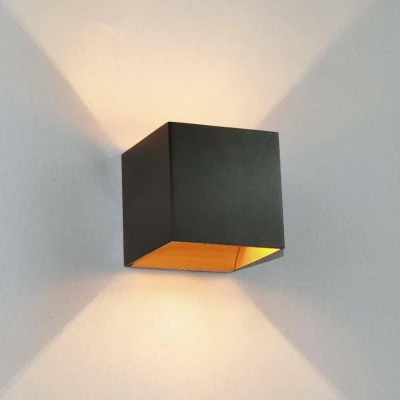 Afbeelding van Arcchio LED wandlamp 1licht aluminium H: 9.7 cm zwart, oranjegoud Inclusief lichtbron