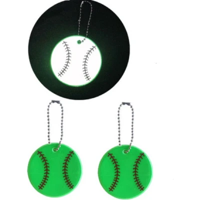 Afbeelding van Reflecterende sleutelhanger 1 stuks Honkbal Groen