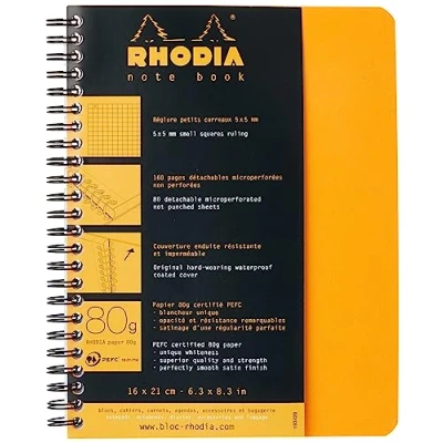 Afbeelding van Rhodia 193428C Notitieboek, DIN A5 (16x21 cm)), geruit, ideaal voor je notities, 80 vellen, 1 stuk, oranje