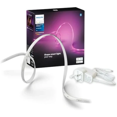 Afbeelding van Philips Hue Solo Lichtstrip, voor binnengebruik, 3 meter, smart led, niet verlengbaar, verpakking van 1, bediening met app, werkt Alexa, Google Assistant en Apple HomeKit, wit, stekkertype G