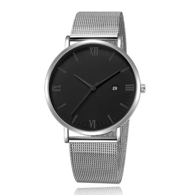 Afbeelding van LGT JWLS Herenhorloge met Zilveren Mesh Band Zwart Uurwerk