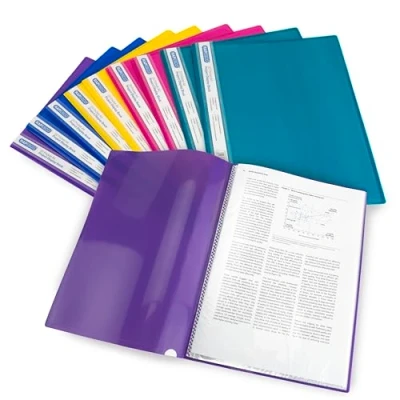 Afbeelding van Rapesco 0919 A4 projectpresentatie displayboek, 20 vakken, diverse felle kleuren, Verpakking van 10