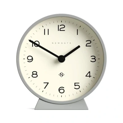 Afbeelding van NEWGATE® M Mantel Silent Sweep Haardklok &#039;No Tick&#039; Een Moderne Mantelklok Kleine Klok Woonkamerklokken Bureauklok Openhaardklokken Hedendaagse wijzerplaat (Grijs)