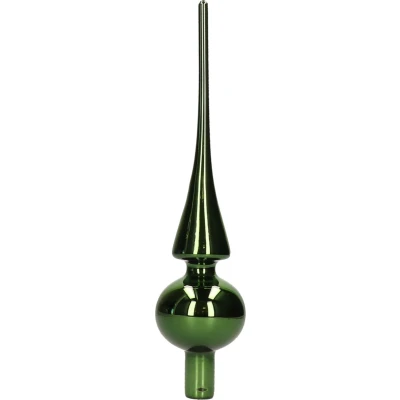 Afbeelding van Decoris Kerstboompiek donkergroen glans 26 cm