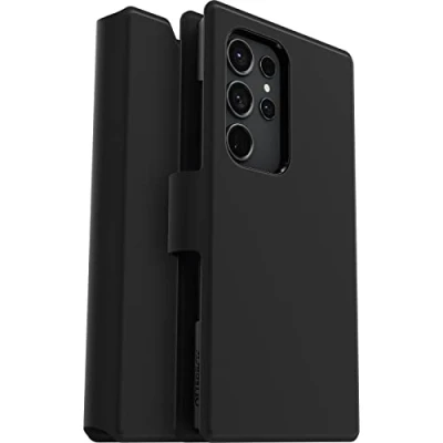 Afbeelding van Samsung Galaxy S23 Ultra Hoesje Kunstleder OtterBox Bookcase Zwart Telefoonhoesje Shockproof/Valbescherming