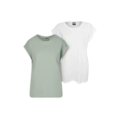 Afbeelding van Urban Classics Extended Shoulder 2PACK Tshirt basic, Dames, Maat: XS, Frostmint white