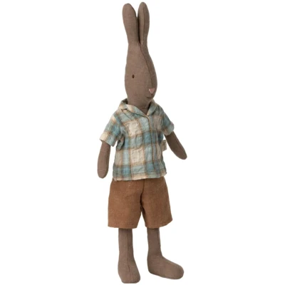Afbeelding van Maileg Rabbit Shirt and Shorts Brown Size 2