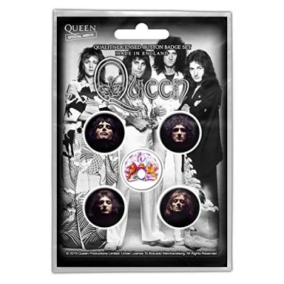 Afbeelding van Queen Faces Badge/button Set van 5 Multicolours