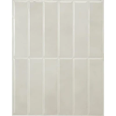 Afbeelding van Smart Tiles Zelfklevende wandtegels, tegelstickers voor keuken en badkamer, witte plakkende tegels, afpellen opplakken, spatwand, 5 vellen, 29,03 cm x 22,86