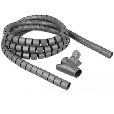 Afbeelding van Delock spiraalslang met terugtrekhulpstuk 2,5 m x 25 mm grijs