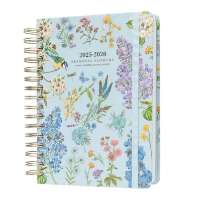 Afbeelding van Kokonote A5 Academic Diary 2025 2026 Page A Day Seasonal Flowers Planner With Stickers, Student Essentials For University, Back To School Supplies