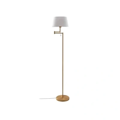 Afbeelding van Lindby vloerlamp 1licht metaal, stof H: 154 cm E27 brons, wit