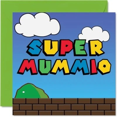 Afbeelding van Super verjaardagskaarten voor mama Mummio verjaardagskaart van dochter zoon kind, peuter baby 1e Moederdag, 145 mm x videogame gamer leuke grappige wenskaarten