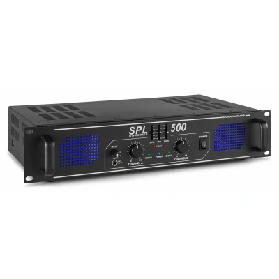 Afbeelding van SkyTec 2 x 250W DJ PA versterker SPL500 met EQ