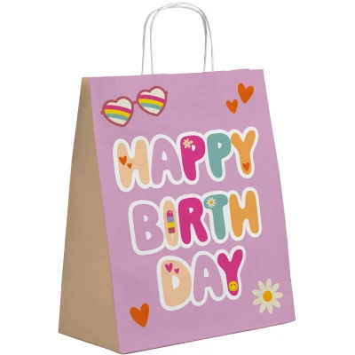 Afbeelding van Folat Cadeautasje happy birthday boho girlz 6 stuks