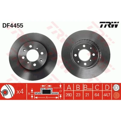 Afbeelding van Trw Remschijf DF4455