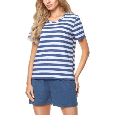 Afbeelding van Merry Style MS MS10 216 PJ Dames Pyjama ronde hals korte mouwen broek zonder zakken Katoen Amarant/Grijs S