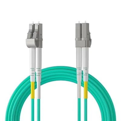 Afbeelding van Fiber Patch Cable LC to OM3 10Gb/Gigabit Multi Mode Jumper Duplex 50/125μm LSZH Optic Cord for SFP Transceiver, Aque, 2 Meter(6.5 ft)