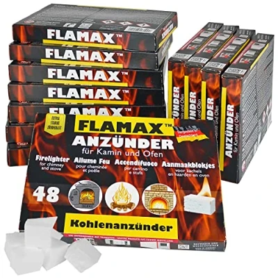 Afbeelding van Aanmaakblokjes, gewaxt, vuurblokjes, grill, 48 x flash, hoeveelheid: 12 verpakkingen = 576 dobbelstenen
