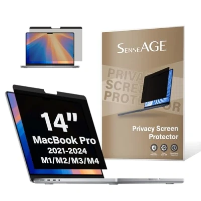 Afbeelding van SenseAGE Magnetische privacyschermfilter voor Macbook Pro 14 inch 2021 2023 (M1 M2 M3 Pro/M1 Max, A2442/A2779) gemakkelijk aan/uit anti blauw licht privacyschermbeschermer