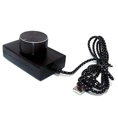 Afbeelding van DollaTek Lossless USB volumeregelaar, computerluidspreker, audio volumeregelaar met één mute knop, ondersteuning voor Win7/8/10/XP/Mac/Vista Android