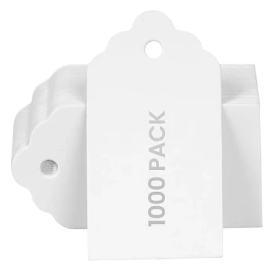Afbeelding van Belle Vous 1000 Pak Witte Kraft Papieren Geschenk Labels 4,5 x 2,5 cm Rechthoekige Beschijfbare Hangende voor Geschenken, DIY Hobby, Kerstmis, Bruiloft, Verjaardagen en Merchandise
