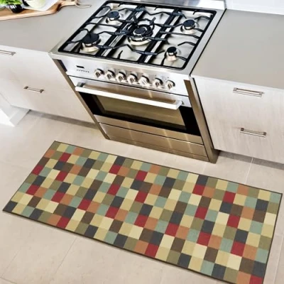 Afbeelding van Ottomanson Ottohome collectie tapijtloper met ruitmotief, 50 cm x 150 cm, meerkleurig