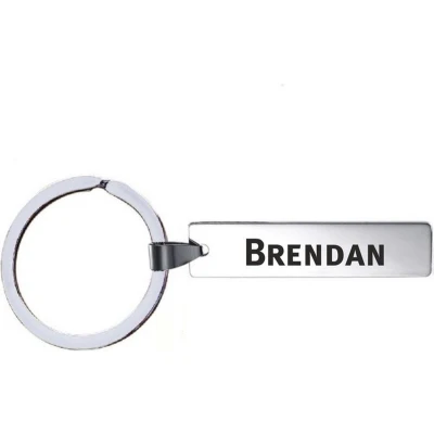 Afbeelding van Sleutelhanger Met Naam Brendan RVS