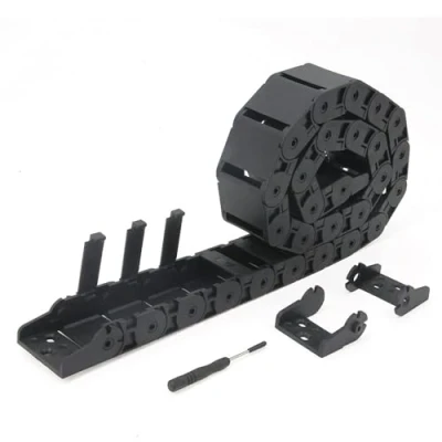 Afbeelding van Zeberoxyz 18x37mm sleepketting, lengte 1meter, binnen open, zwarte kunststof, flexibele kabeldrager R28 met 1Kit eindverbindingen voor 3D printers en CNC machines (18 mm x 37 open)
