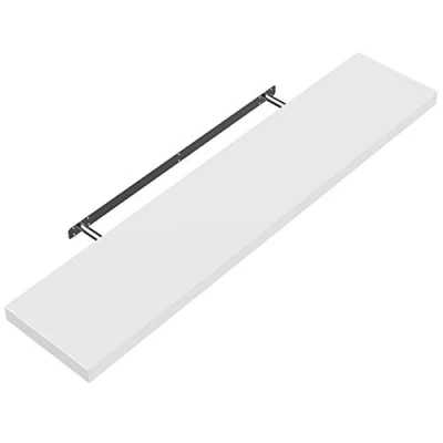 Afbeelding van Casaria Wandplank Hout met Bevestiging 50 110 cm Zwevend 15 kg Draagkracht Keuken Woonkamer Kantoor Badkamer Plank Keukenplank Wit
