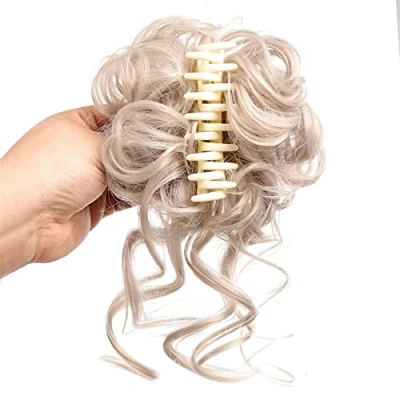 Afbeelding van Haar Chignon Synthetische Bun Hair Clips Messy Paardenstaart Extensions Golvend Krullend Broodje Claw Pruiken for Vrouwen Knot haarstukjes (Color : 1Pcs 10)