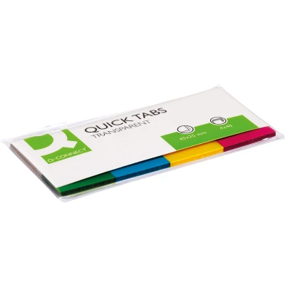 Afbeelding van Q CONNECT Quick tabs, ft 25 x 45 mm, 4 40 geassorteerde kleuren index