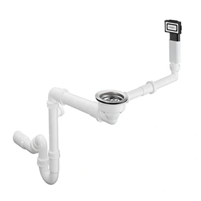 Afbeelding van hansgrohe Handmatige afvoer en overloopgarnituur voor enkele wastafel, graniet chroom, D16 10, 470,0 x 250,0 100,0 mm