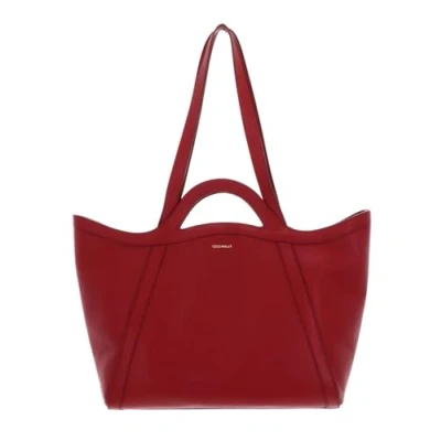 Afbeelding van COCCINELLE Leren Schoudertas Amalia Grained Leather Shopper Sangria Donkerrood
