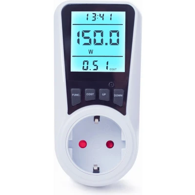 Afbeelding van SEC24 KWH230 Energiemeter met Led verlicht display Stekker voor Nederland Verbruiksmeter Stroomverbruik meter Elektriciteitsmeter Energie besparen het meten van Watt/Ampère/Voltage/KWH