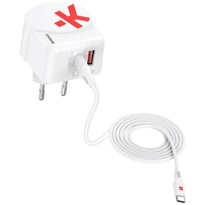 Afbeelding van Skross Euro USB Charger AC65PD + C cable oplader 65 W Binnen, Thuis Uitgangsstroom (max.) 4.05 A Aantal uitgangen: 2 x 3.2 Gen 1 bus (USB 3.0),