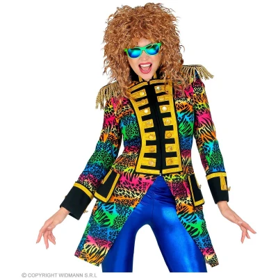 Afbeelding van Widmann Feesten &amp; Gelegenheden Kostuum Wilde Parade Slipjas Dierenprint Vrouw Multicolor Small Carnavalskleding Verkleedkleding