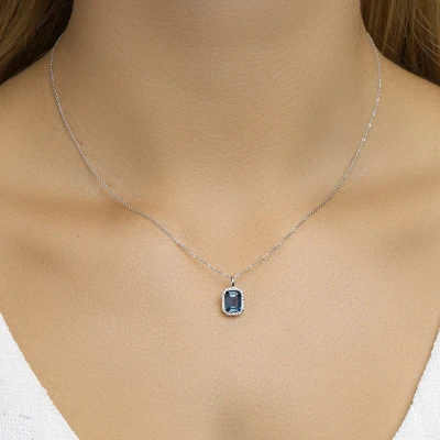 Afbeelding van Trendjuwelier huiscollectie Hanger Witgoud London Blue Topaas en