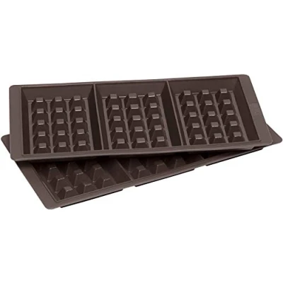 Afbeelding van Lurch Flexiform set van 2 wafelvormen voor 3 wafels silicone bruin 29 x 14,5cm
