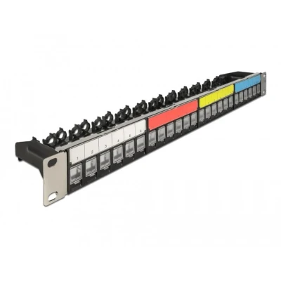 Afbeelding van Delock 19″ Keystone Patchpanel 24 Port mit Kabelbefestigungsschiene,