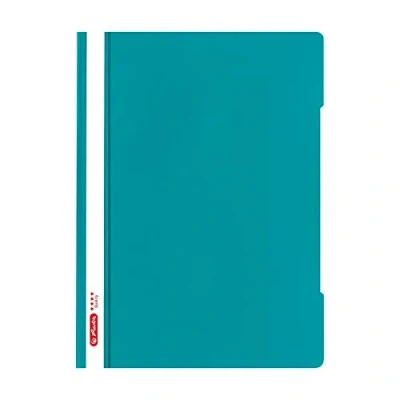 Afbeelding van Herlitz 50016204 Snelhechtmappen kwaliteit met transparante voorklep, A4, PP, 10 stuks caribbean turquoise