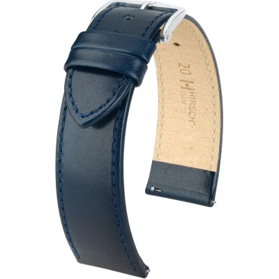 Afbeelding van Hirsh Horlogeband Osiris Donkerblauw Leer 14mm