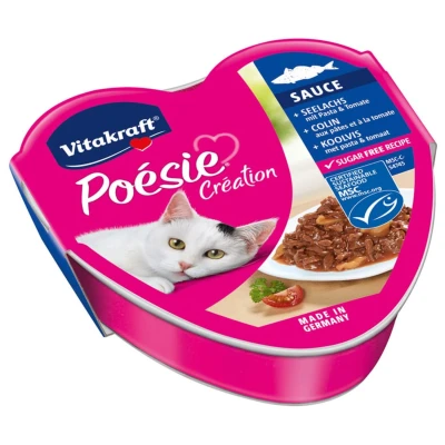 Afbeelding van Vitakraft Poésie Création met koolvis, pasta en tomaat in saus