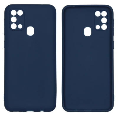 Afbeelding van Samsung Galaxy M31 Hoesje Siliconen en TPU (zacht) iMoshion Softcase/Backcover Donkerblauw Telefoonhoesje