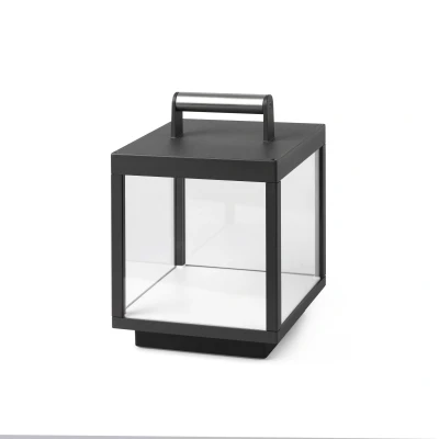 Afbeelding van FARO BARCELONA LED tafellamp Kerala, donkergrijs, aluminium, hoogte 26,8 cm